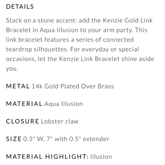 NWT - Kendra Scott - Kenzie Link Bracelet in Aqua Illusion - Picture 3 of 3